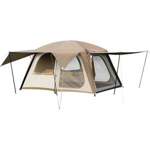 Vidalido 4-6 Person Camping Tent with 3 Door 2 Room Large Family Cabin Tents, Double Layer Waterproof Portable Glamping Tent, Big Tents for Outdoor Camping Hiking and Backpacking