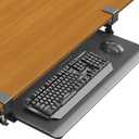 Under Desk Keyboard Tray, Pull Out Keyboard Tray with C-Clamp Mount, 25.6" (29.7") x 11.8" Platform