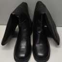 SUIARA Black Knee High Boots Women Square Toe Chunky Block Heel Campus Boot Comfortable Low Heel Riding Long Tall Boots