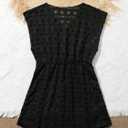 SHENHE Girl's Swim Cover Up V Neck Sleeveless Hollow Out Beach Dress Coverup Beachwear (Black)