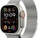 LULULOOK Milanese Mesh Loop Compatible with Apple Watch Band 49/46/45/44/42/41/40/38mm for Men Women, Stainless Steel Magnetic Buckle Strap for iWatch Ultra 3/2 Ultra Series 11 10 9 8 7 6 SE 5 4 3 (DLC Titanium-Ultra Color Match)