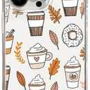 Fall Vibe Case Compatible with iPhone 13 Pro Max, Autumn Leaves Coffee Case for iPhone 13 Pro Max, Trendy TPU Phone Case Cover