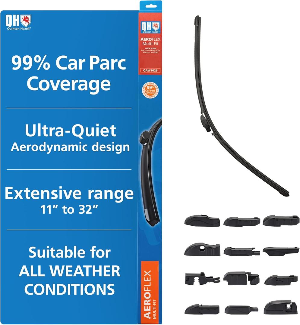 Quinton Hazell AeroFlex Universal, Front Driver Side Multi-Fit, Flat 30 inch / 762 Windscreen Wiper Blade QA1030