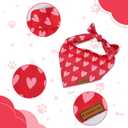 Dog Bandanas for Boys and Girls, Dog Birthday Bandana - Handmade Premium Quality Adjustable Neck Scarf for Medium & Large Breed Dogs(Red Valentine's Day)