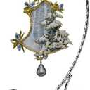 YY YEARCHY Ornament Display Stand for Mini Hanging Glass Globe Ball, Air Plant Flower Holder (Silver, 7.7" x 4.3")