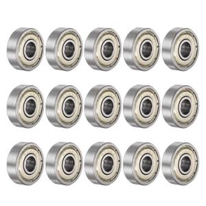 uxcell 15pcs 625ZZ Deep Groove Ball Bearings 5mm Bore 16mm OD 5mm Thick Carbon Steel Double Shielded ABEC3 Z1 Bearing for Motors