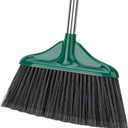 Broom Outdoor Indoor Commercial Broom with 50 inches Long Handle,Perfect for Home Courtyard Garage Kitchen Office Lobby Room Floor(Black)
