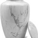 Urn for Ashes Adult Male and Female,Large White Marble Finish Urn for Man & Women,Memorial Urns for Human Ashes Adult Man (220LB)