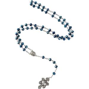 4 x Blue Rosary Beads Catholic For Women Men,Blessed Rosary Necklace,Rosarios Catolicos Para Mujer,Pardon Crucifix Holy Soil Medal Rosaries Catholic,La Cruz Del Perdon Catolica,Crucifijos Catolicos