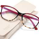 Madison Avenue Square Vintage TR90 Blue Light Blocking Reading Glasses for Women, Anti Eyestrain/Glare Computer Readers