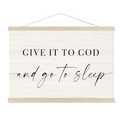 CANRONG Give It to God and Go to Sleep Sign Poster Hanger Frame, Christian Wall Hanging Decor Art Framed for Bedroom, Inspirational Bible Verses Wall Poster Prints, 12x16 Inch