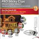 Simple Living Solutions Max Pro Anywhere Sticky Light Clips, Outdoor Adhesive Light Clips for Gutters, Siding & Surfaces, Works with C7, C9, LED & String Lights (15 Count)
2 Pack