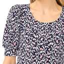 CeCe Women's Short Sleeve Printed Crew Neck Knit Top (XS)