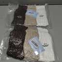 2 x AugRing Women's Cute Scrunch Slouch Crew Socks 3Pack Retro Kawaii Chunky Ribbed Cotton Boot Sneaker Cozy Calf Socks Size 511 (Brown)