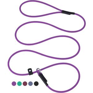 Slip Lead Dog Slip Leash -5FT Purple Waterproof PVC Pet Leashes Dogs Training Leashes Training Leads Long-Lasting Slip Collar Slip Lead for Small Large, Medium Pets (5ft * 1/4'')