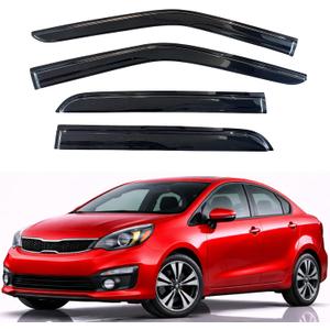 KPY Rain Guards Fit for 2012-2017 Kia Rio, Out-Channel Window Visors Vent Wind Deflectors 4PC, Car Accessories for 12-17 Rio (Excludes Hatchback)