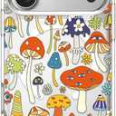 MOSNOVO for iPhone 17 Pro Case | Compatible with Magsafe | Military Grade 6.6ft Drop Tested | Camera Control | Clear with Mushroom Art Design