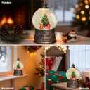 Christmas Snow Globes Lantern with Music, Christmas Tree Snow Globes with Swirling Glitter Effects, USB/Battery Powered with 6-Hour Timer, Holiday Decorations Indoor