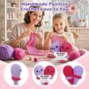 Mom Gifts from Daughter Son,Birthday Valentines for Mom Mama Mother in Law Bonus Step,Funny Handmade Crochet Heart Small Gift for Moms,Cute My Mother Forever Never Apart Desk Decor