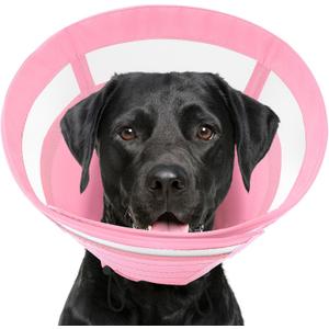 SAWMONG Dog Cone, Soft Dog Cones for Large Dogs After Surgery, Breathable Pet Cone Collar to Stop Licking, Comfy Elizabeth E-Collar for Dogs Cones Alternative (XL,Pink)
