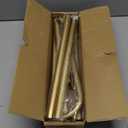 Gold Wrap Around Curtain Rods for Windows 48 to 90": Blackout Heavy Duty Adjustable Curtain Rod Room Darkening, Modern Industrial Curved French Return Metal Drapery Rods Easy Install, Brass Gold