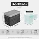 UD45 12V Car Refrigerator,Dual Zone Car Fridge with Wheels,42QT(40.5L) Electric Cooler Portable Freezer,12 Volt Refrigerator -4℉~68℉,12/24V DC 100-240V AC for Camping, Travel, Truck, RV