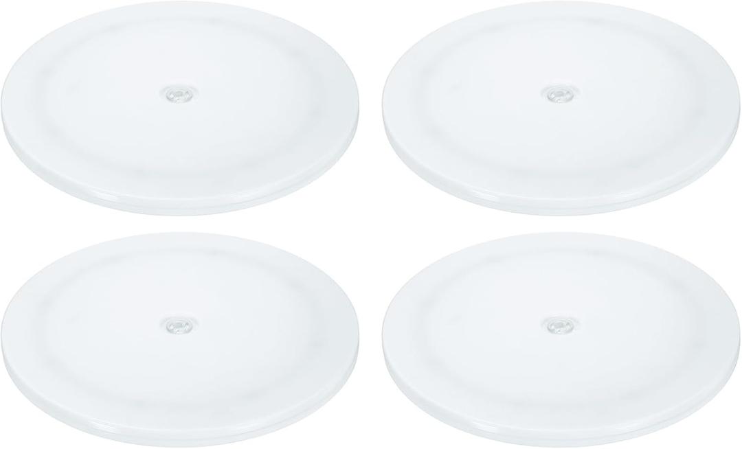 uxcell 4Pack Acrylic Lazy Susan Turntable, 9" Spinner Lazy Susan Turntable Organizer, Acrylic Ball Bearing Rotating Tray for Pantry Spice Rack Decorating, White