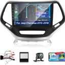 NHOPEEW [8 Core 4+64G] Upgrade Android Radio for Jeep Cherokee 2013-2018: 10.1 inch IPS Touchscreen Carplay Stereo - 3D Car Model, Cooling Fan, 5G/WiFi, DSP, Custom UI Design + AHD Backup Camera