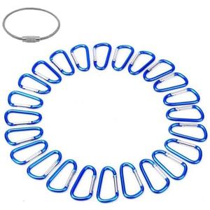 STURME 2" Aluminum D Ring Carabiners Clip D Shape Spring Loaded Gate Small Keychain Carabiner Clip Set Outdoor Camping Mini Lock Snap Hooks Spring Link Key Chain Durable Improved 24 PCS