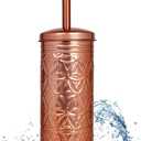 Autumn Alley Toilet Bowl Brush and Holder Copper Bathroom Accessories, Bathroom Toilet Brush for Modern Farmhouse Bathroom Decor, Standing Toilet Bowl Brush with Holder, Bathroom Decor Sets