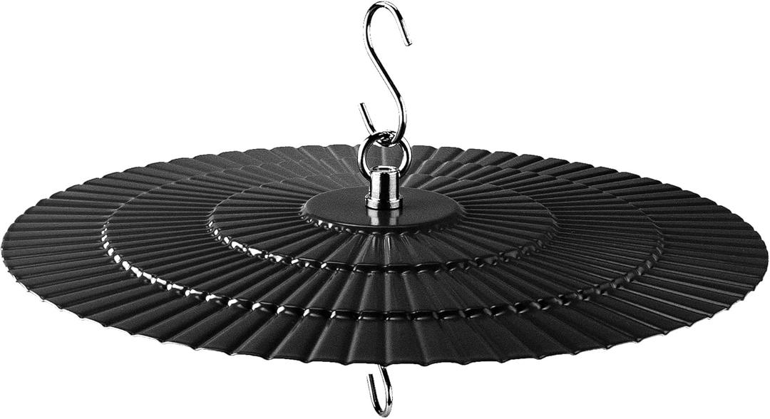 11.2" Metal Bird Feeder Rain Guard, Black Dome Shield Umbrella Cover Shade for Hummingbird Oriole Feeder, Squirrel Baffles for Bird Feeders