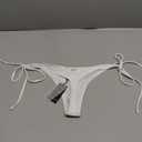 RELLECIGA Women's Thong Bikini Bottom (Medium, White)