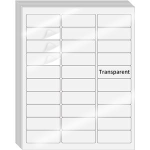 Transparent Stickers Labels - 1" x 2-5/8" Clear Address Labels Mailing Stickers for Laser/Inkjet Printer 8.5"×11"- 20 Sheet/ 600 Label