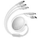 CAFELE 100W Multi Charging Cable, 6-in-1 Retractable USB C/A Cable, 5A Fast Charger Cord for Multiple Devices with Type C/L/Micro Ports for Phone 17 16 15 14 Pro Max, S24/S23, MBook, Pad (4.3ft) White