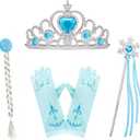 Girls Princess Elsa Dress Costume - Halloween Birthday Party Dress Up for Toddler Girl Kids 3t 4t 5t 6t 7t 8t