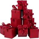 Elephant-package,  Red 6Inch Gift Boxes with Lids, Squared Boxes with Lids Perfect for Christmas, Valentine’s Day, Birthday Present Packing, Party Favor, New Year.