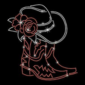 PLIGREAT Bling Rhinestone Cowboy Hat Iron on Hotfix Heat Transfers Decal Diamond Sticker Patches Clothing Repair Appliques for DIY Jacket T-Shirts Pants Bag Clothes Embellishment Tailors Shop Supplies (Red & Silver)