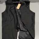 JEMITOP Men's Classic Slim Fit Dress Vest Formal Wedding Prom Tuxedo Suit Vest with Pocket (Black, S)