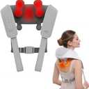 Cordless Shiatsu Neck and Back Massager with Heat, 10 Mins x 12 Uses, 3 Massage Modes & 2 Intensity Levels, 3D Kneading Deep Tissue for Pain Relief, Voice Prompt & Smart Memory, Relax for Women, Men (Gray)