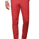 Lars Amadeus Men's Dress Plaid Slim Fit Flat Front Business Pants with Pockets M