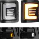 Switchback Side Mirror Marker Turn Signal & Running Light Replacement for 2008-2016 F250 F350 F450 F550 Super Duty DRL Turn signal Lamp accessories (Black house and Smoked Lens)