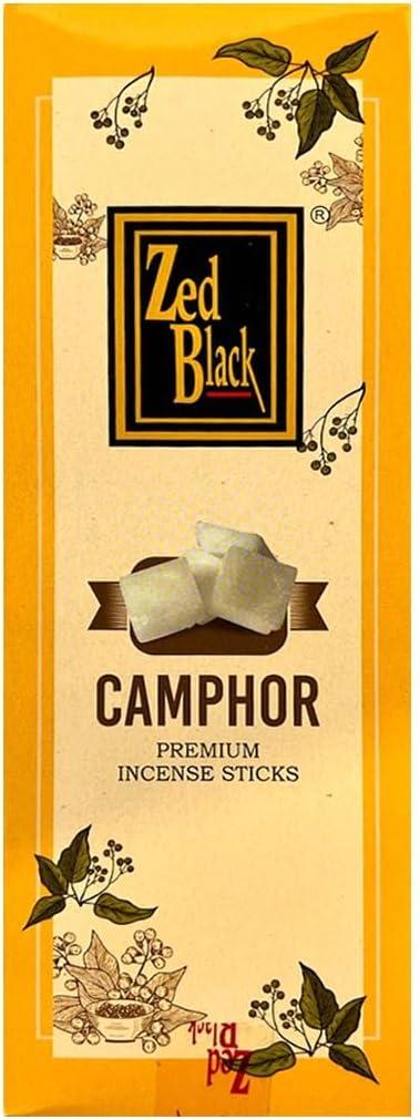 Zed Black Camphor Incense Sticks – 120 Count| Hand-Rolled Incense with Camphor Fragrance | Premium Aromatic Blocks for Pooja, Meditation