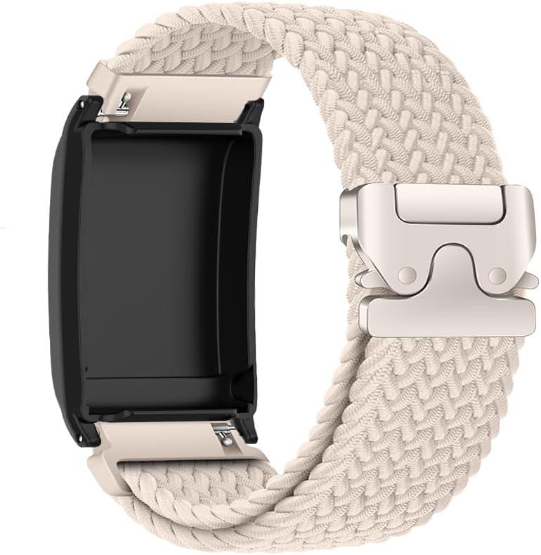 Upgraded Nylon Weaving Strap for Whoop 5.0 & 4.0, Magnetic Clasp with Protective Shell, Breathable Sport Band for Fitness, Running, Sleep (Starlight)