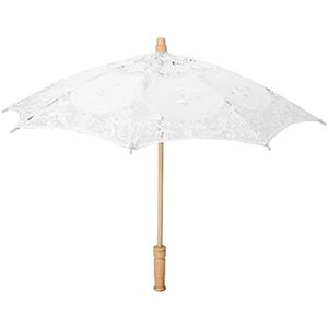 White Parasol, Handmade Lace Flower Embroidery Umbrella Bride Wedding Photography Props for Bridal Costumes Tea Party Decoration (Large 5x4.5cm/1.96x1.77in)