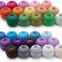 30 Balls Pearl Cotton Thread Size 8 Crochet Thread Set, Soft Long Staple Mercerized Cotton Yarn for Crochet, Cross Stitch, Hand Embroidery, Friendship Bracelets DIY Crafts (Rainbow Color)