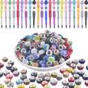 Large Hole Rhinestone Beads for Pens & Keychains - 100pcs Multicolor 12mm Spacer Beads for Jewelry Making