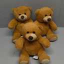 BenBen Teddy Bear Stuffed Animal, 3 Pack 8 inch Small Teddy Bear Bulk, Baby Bear Plush Toy for Baby Shower Decoration, Gifts for Girlfriend, Birthday (Dark Brown)