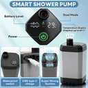 Portable Shower with Heater 6000mAh Rechargeable Camping Shower with LED Display, 3 Spray Modes, IPX7 Waterproof Shower Pump Foldable Bucket Outdoor Showering for Hiking RV Car Travel Pet