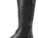 DREAM PAIRS Women's Knee High Boots Thick Faux Fur Lined Winter Snow Warm Boots with Zipper (8, Black)