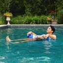 Big Joe Noodle Sling No Inflation Needed Pool Seat with Armrests, Blurred Blue Double Sided Mesh, Quick Draining Fabric, 3 feet, Blurred Blue, Noodle Sling 